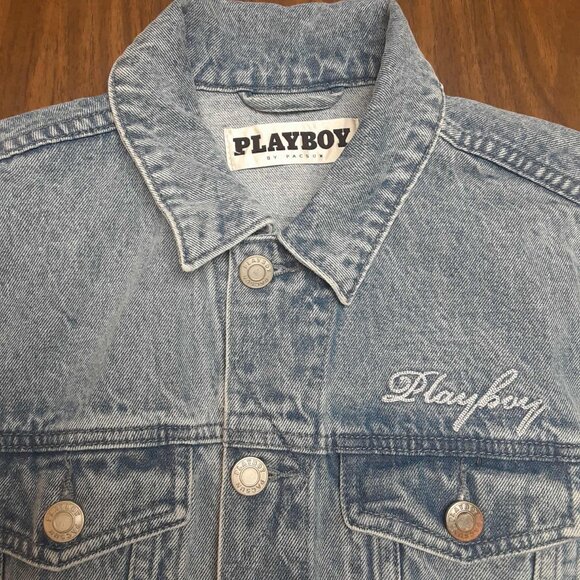 PacSun by Playboy Jacket Blue Denim Long Sleeve Button Up Men's Small Unisex - Picture 1 of 15